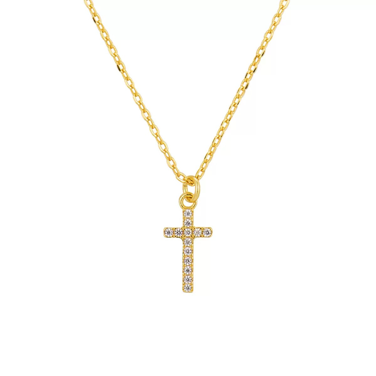 DOUBLE CROSS NECKLACE GOLD