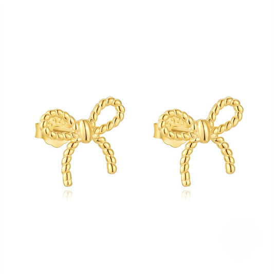 BOW EAR STUDS GOLD