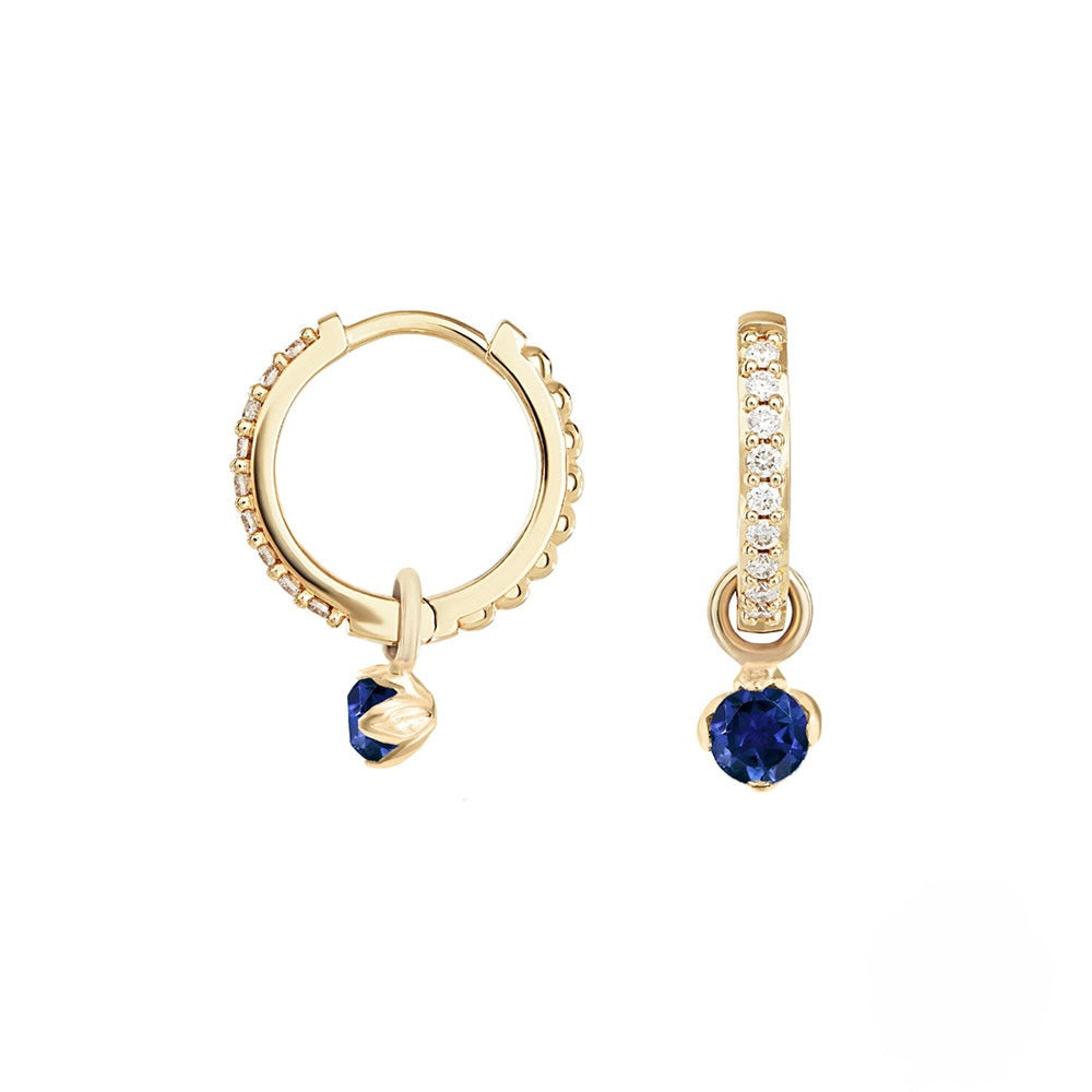 COCO EARRINGS GOLD NAVY BLUE