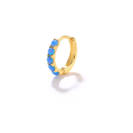 BLUE OPAL HOOPS GOLD