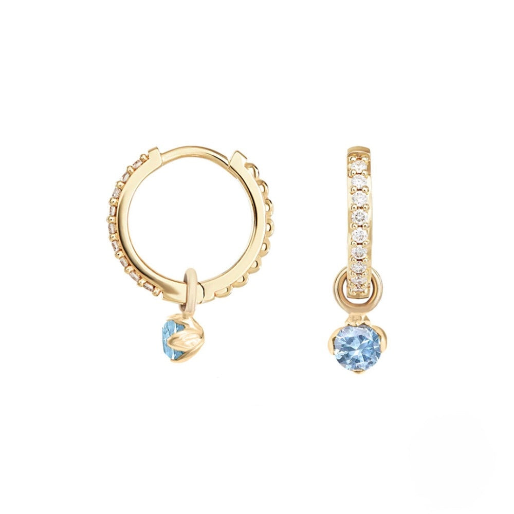 COCO EARRINGS GOLD BABY BLUE