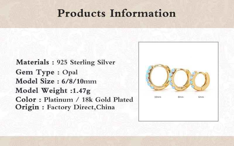 BLUE OPAL HOOPS GOLD