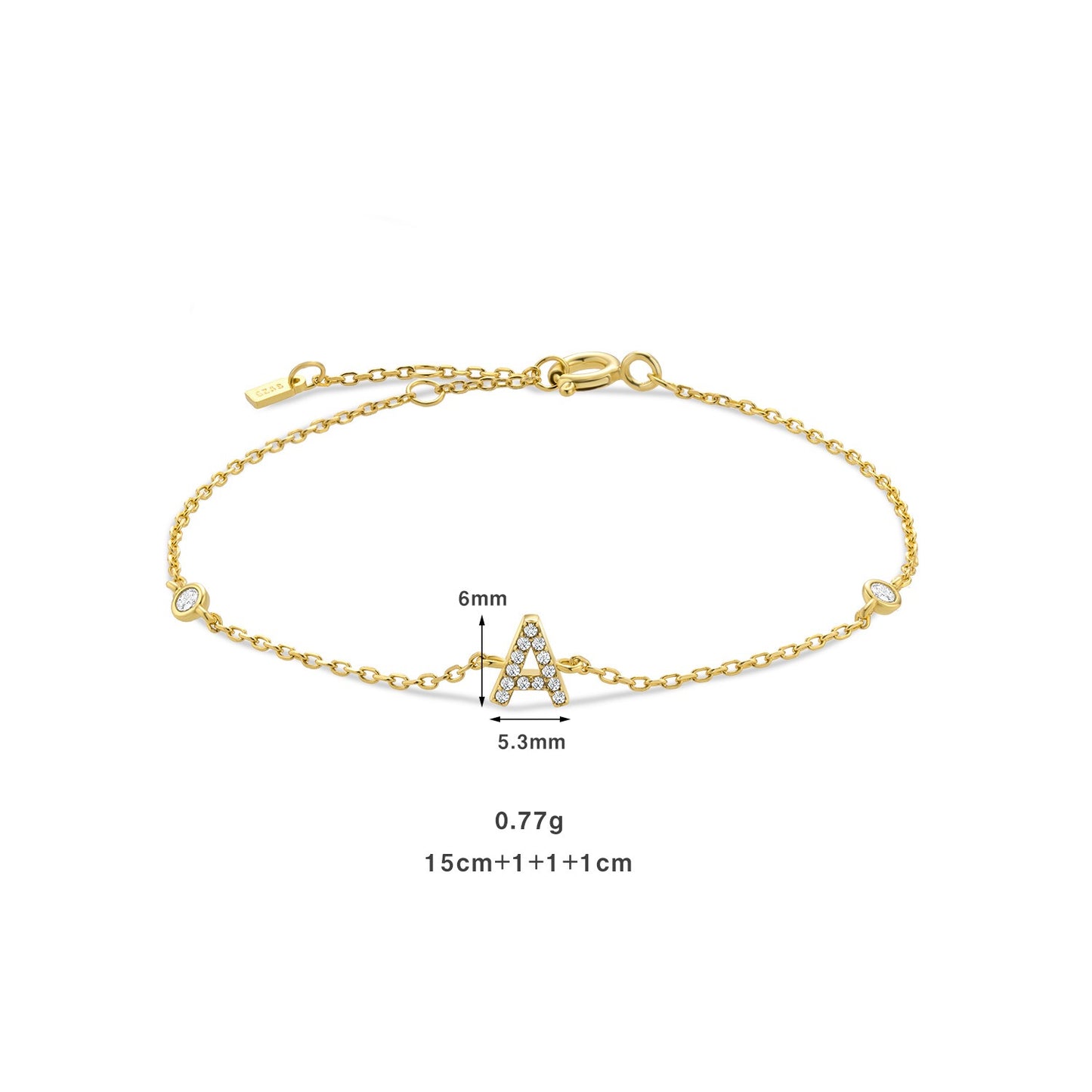 INITIAL BRACELET-GOLD